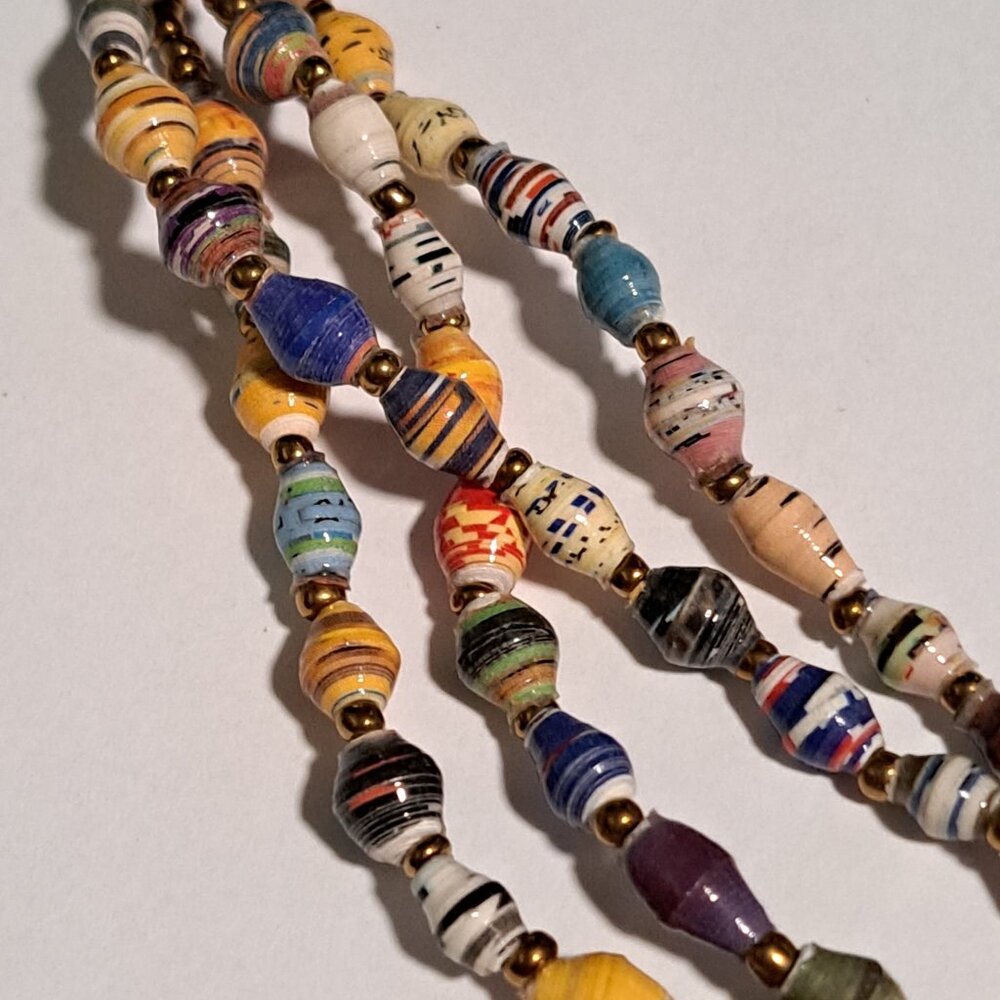 Teng Yue paper bead multi strand necklace - Picture 5 of 9